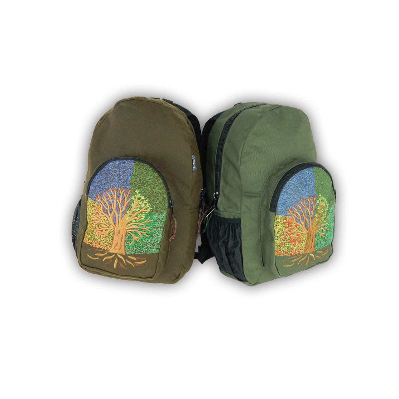 Denim backpack with 4 Seasons embroidery