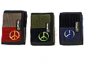 3-Fold Patchwork Corduroy Wallet with Peace Sign EmbroideryEmbroidery