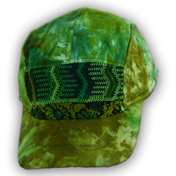 Tie Dyed Baseball Cap w hand Brocade - Ixchel, Inc