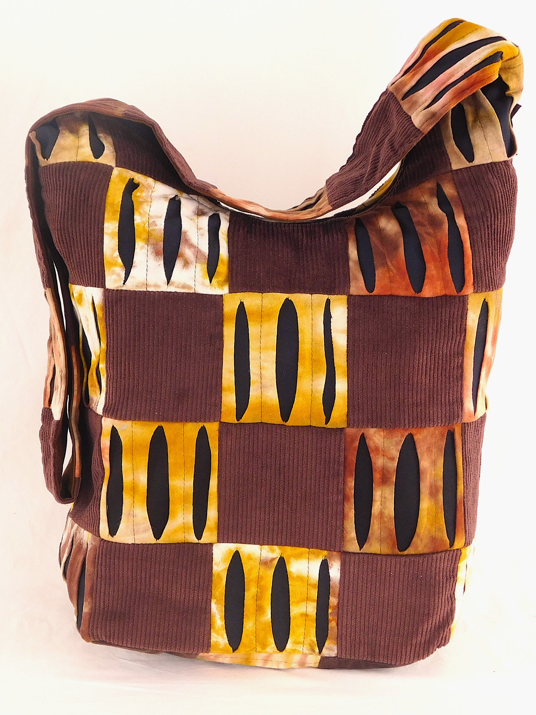 Patchwork Corduroy &  razor-cut Tie Dye Bag