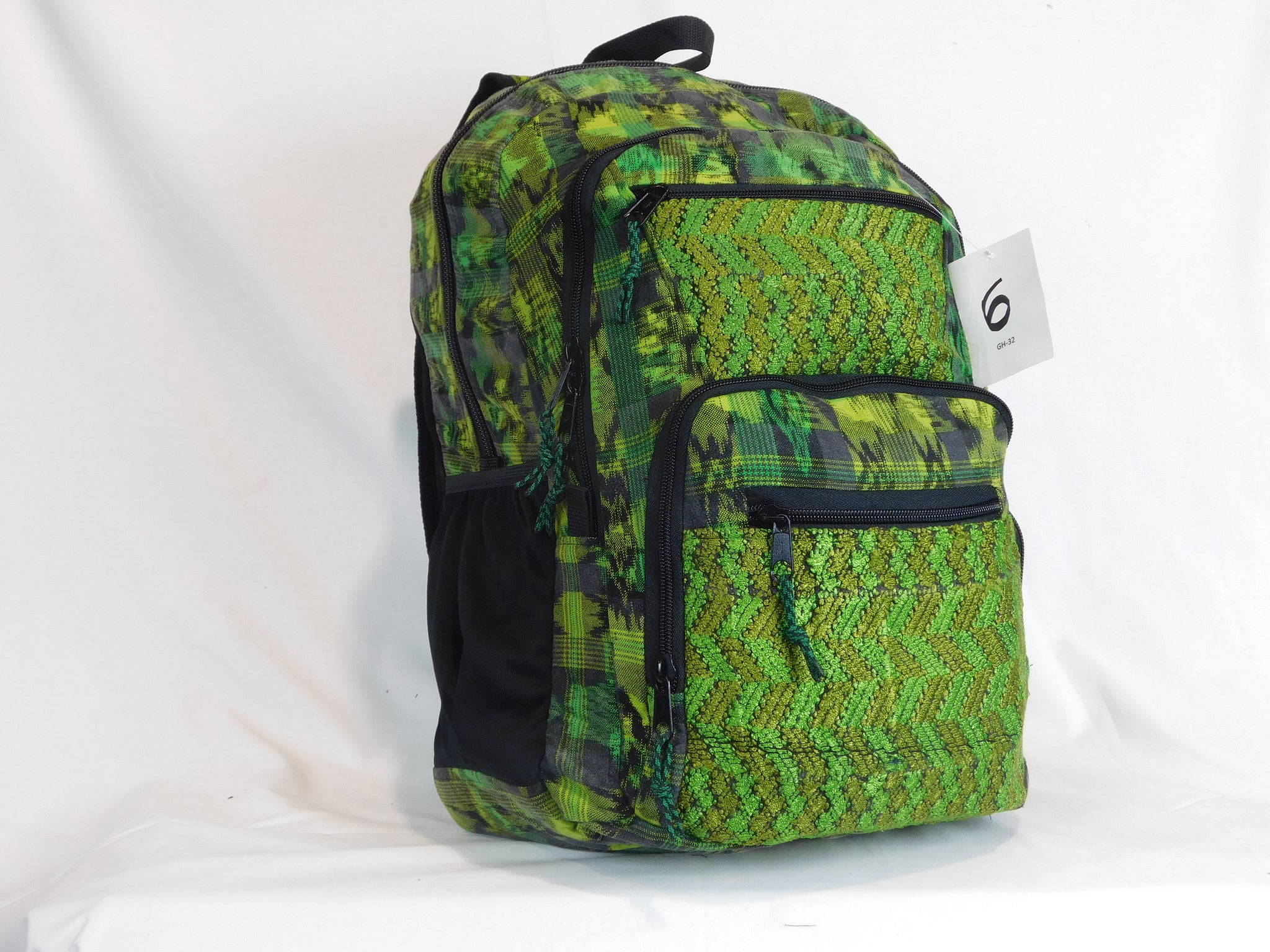 Hand-Woven Backpack with Hand-Brocaded Accents (Large)