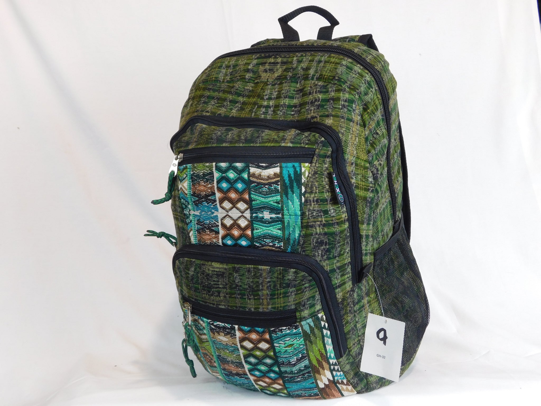 Hand-Woven Backpack with Hand-Brocaded Accents (Large)