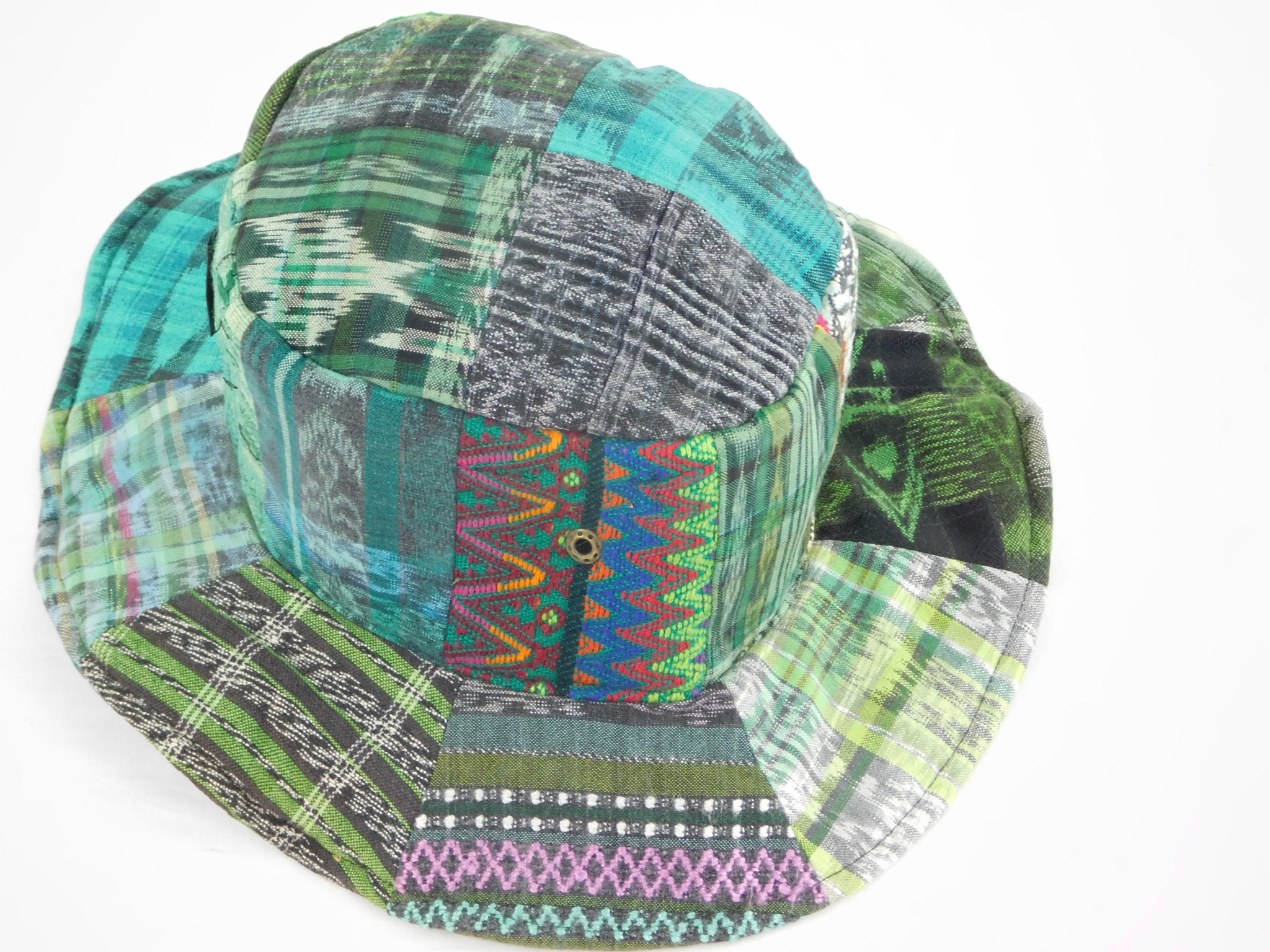 Patchwork hat in hand made fabric