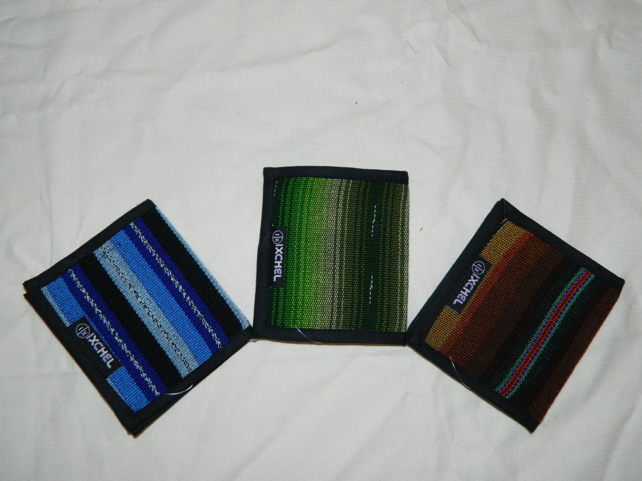 Blue, Green and Cafe 2-Fold Ikat Wallets