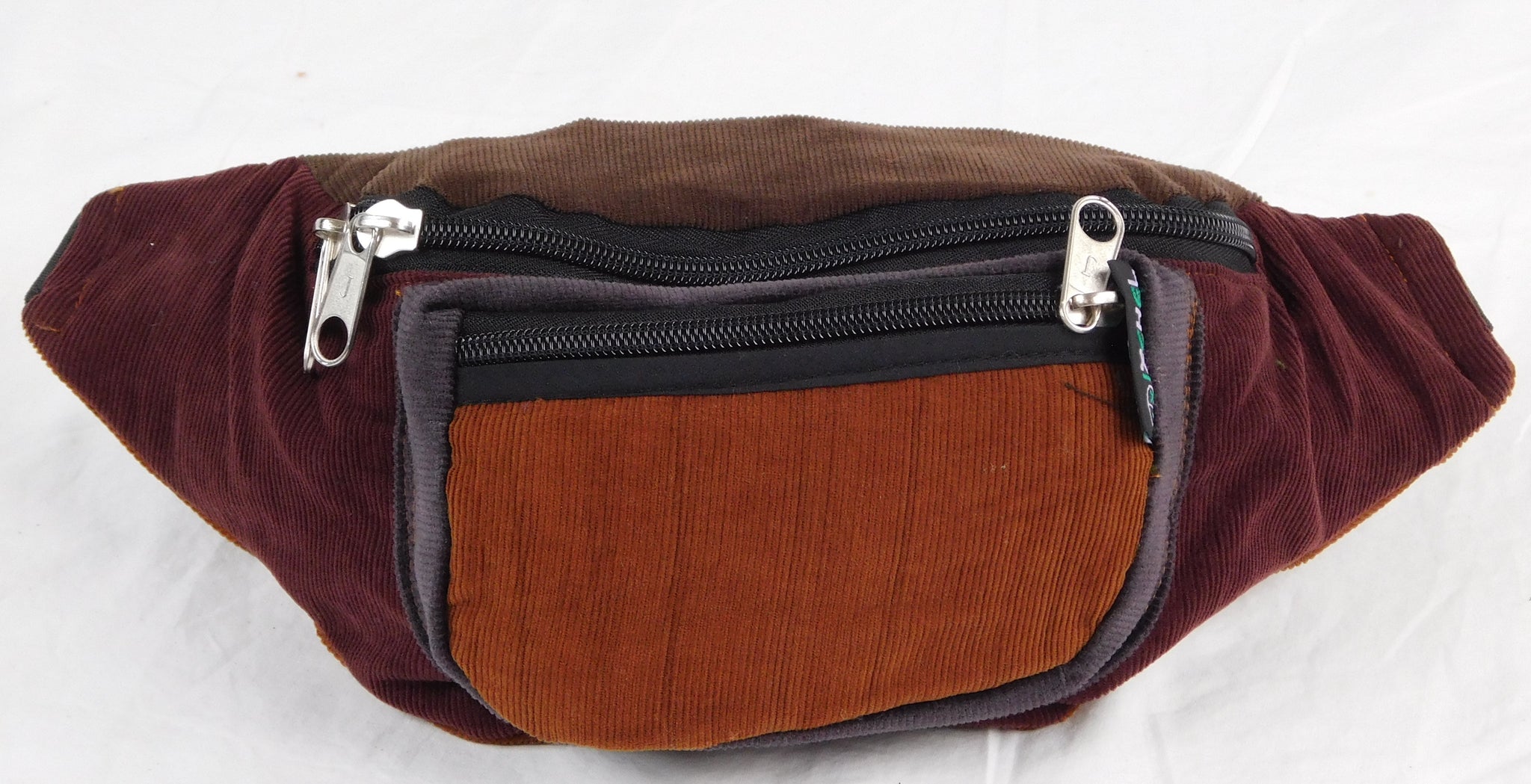 Extra large 3 pocket waist pack in corduroy