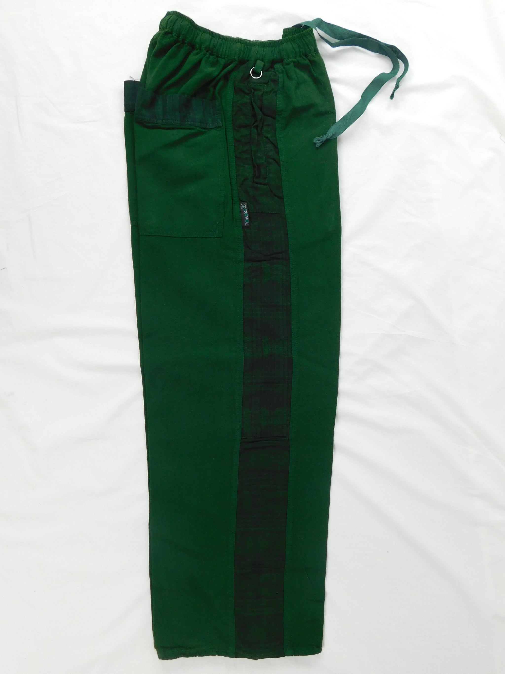 Garment dyed Patchwork Pants with hand woven patches