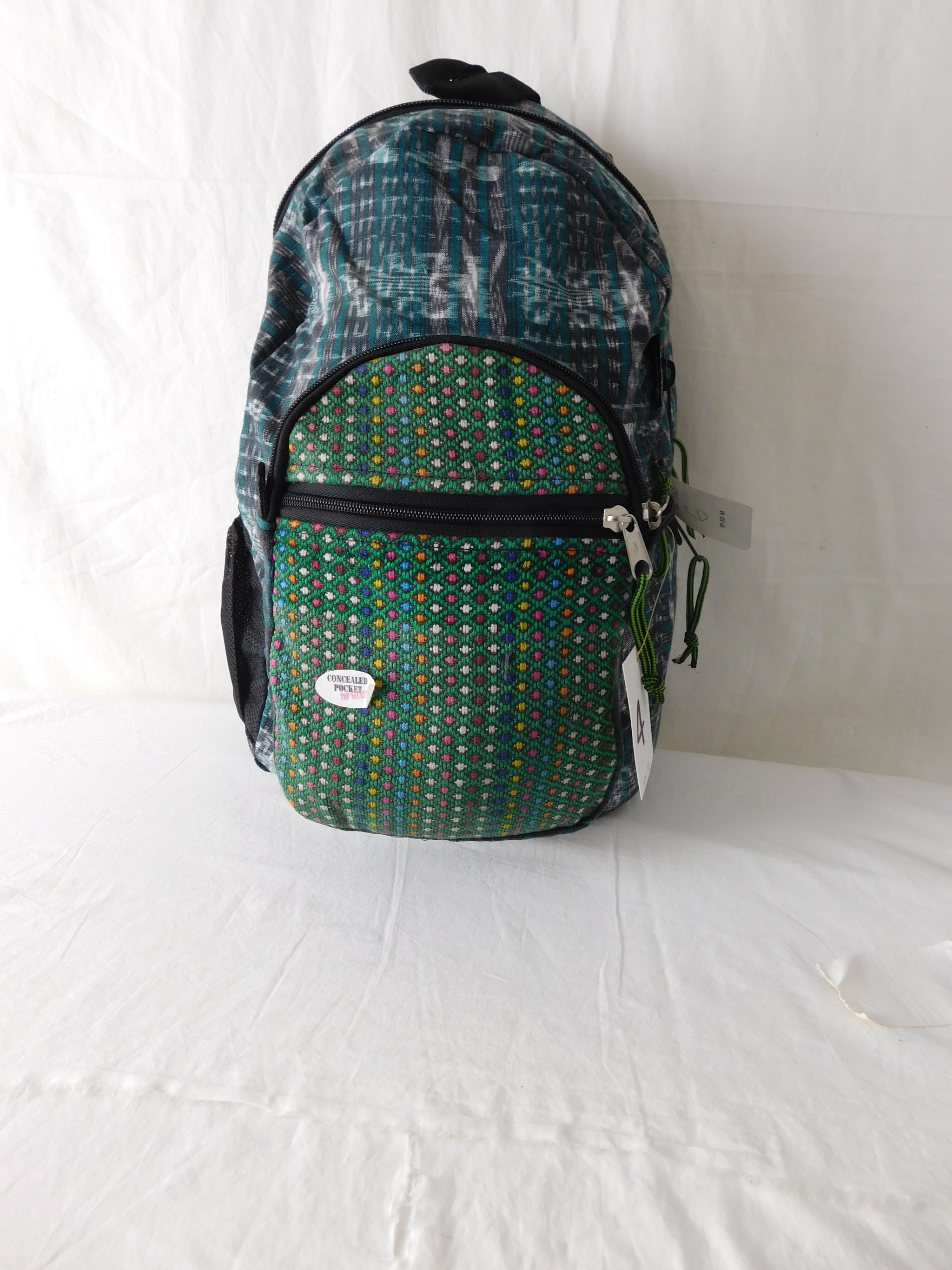Hand-Woven Backpack with Hand-Brocaded Accents (Medium)