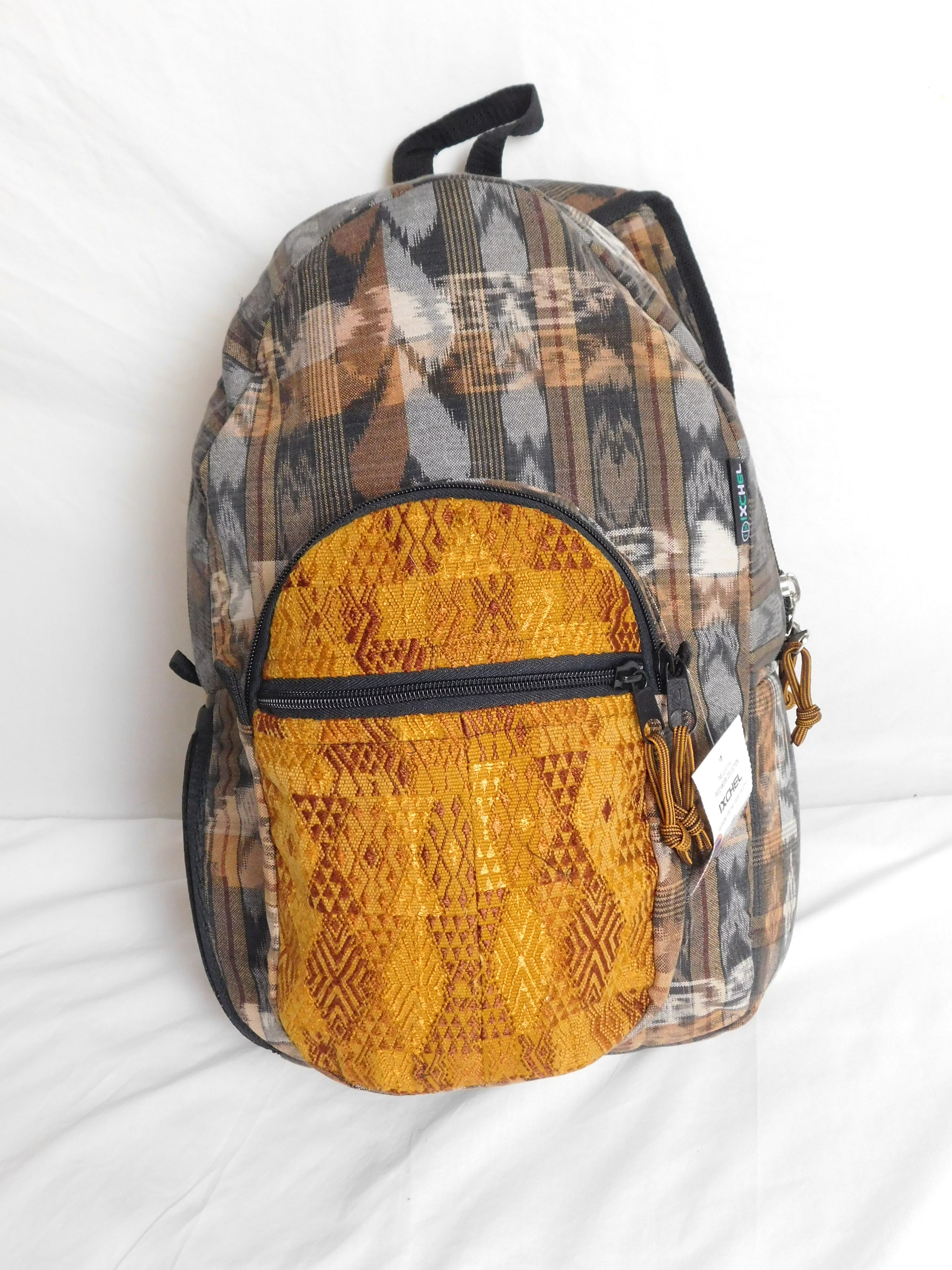 Hand-Woven Backpack with Hand-Brocaded Accents (Medium)