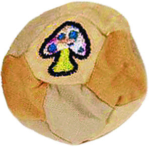 Patchwork Hemp Cotton Footbag with Mushroom Embroidery