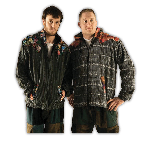 再出品　Class hand woven jacket Hand-Woven Hooded Jacket with Hand-Brocaded Accents - Ixchel, Inc