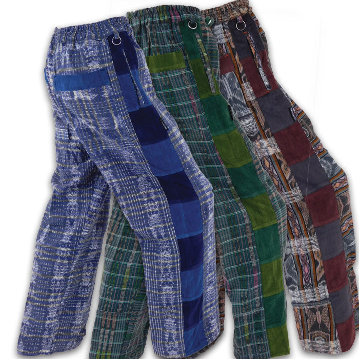 Hand Woven Pants with Patchwork Corduroy