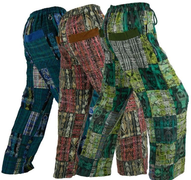 Patchwork Pants in Hand Woven Cotton