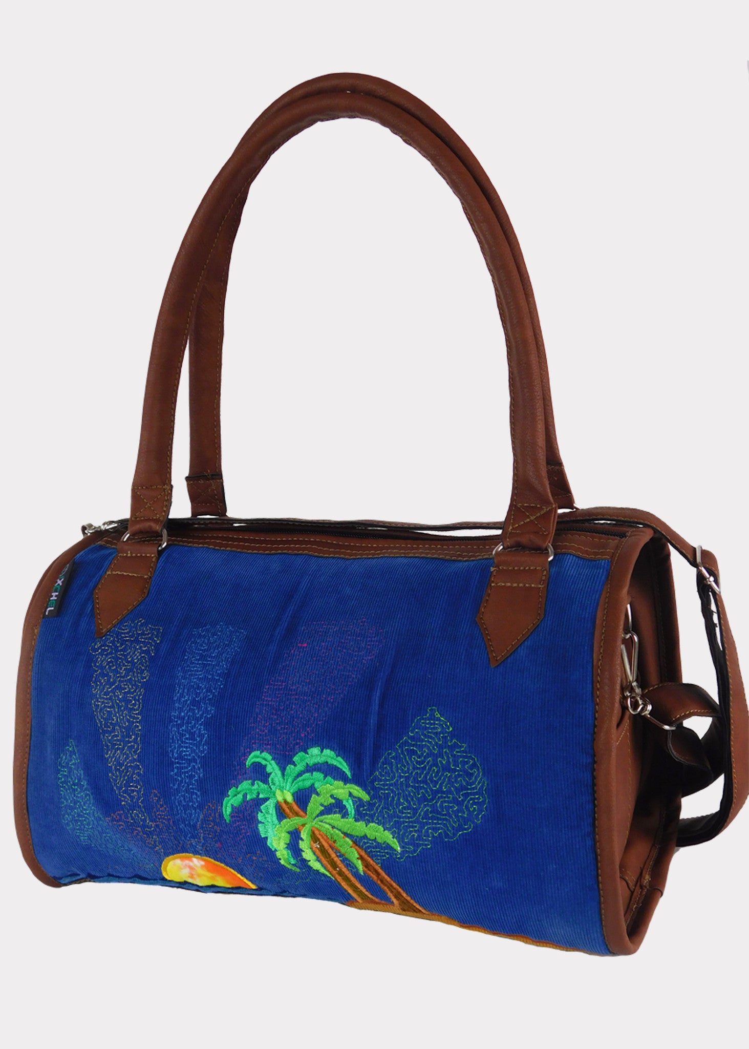 Tropical Paradise Doctor's bag in Faux Leather and Corduro