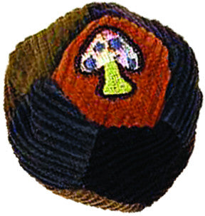 Mushroom embroidered corduroy patchwork footbag.