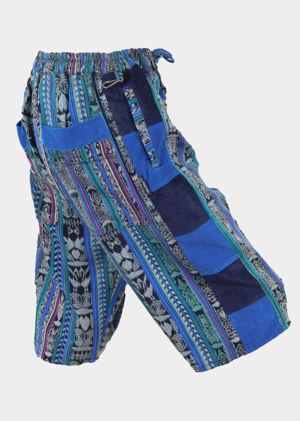 Hand Woven Shorts with Corduroy Patches - Ixchel, Inc. - Handmade