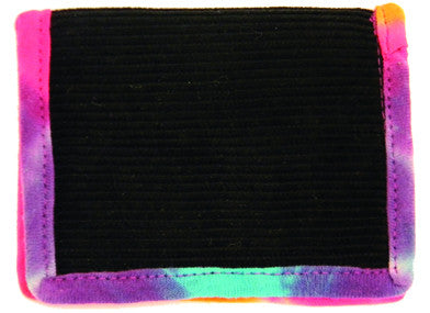 2-Fold Black Corduroy Wallet with Tie-Dyed Trim